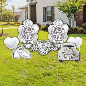 Victory Store Mr. and Mrs. Wedding Reception Decoration Signs Set, 7pcs