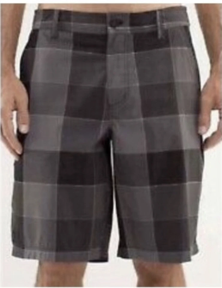 LULULEMON ATHLETICA Gris y Negro Cuadros KAHUNA VESTIDO SHORTS talla 30 SML-MED Foto 1 de 4