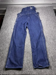 Carhartt Overalls Mens 38x36 Blue Denim Bib Workwear Carpenter Dungaree Utility - Picture 1 of 7