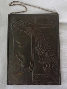 Dame Portrait Seitenansicht Gesicht Vintage Prägung Metall Bild Mädchen Frau Malerei Kette - Bild 1 von 4