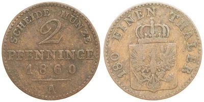 Prussia - 2 Pfennige 1860 - Image 1 of 3