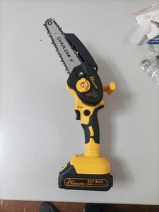 Kättensäge Elektrisch 21W Pomarks Neu Holz Mini 2.0AH Ketten Säge 2 Li-ion Akku - Bild 1 von 6