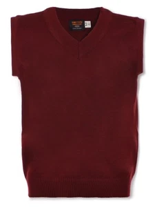Smith's American Boys' Cardigan Vest Color: burgundy Size: 8 - Picture 1 of 7