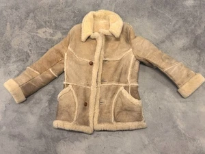 Vintage American Sheepherder Genuine Sheepskin Shearling Coat Jacket Size 30 - Picture 1 of 9