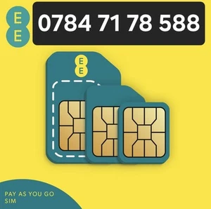 VIP-Nummer, Sondernummer, einfache Nummer, UK EE SIM-Karte Pay as You Go Universal Sim - Bild 1 von 6