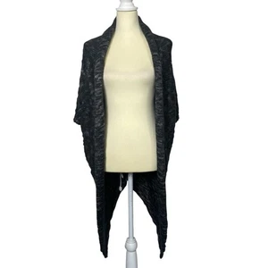 M. Rena Wool Blend Open Front Asymmetrical Knit Cardigan Women's Size Small - Picture 1 of 11