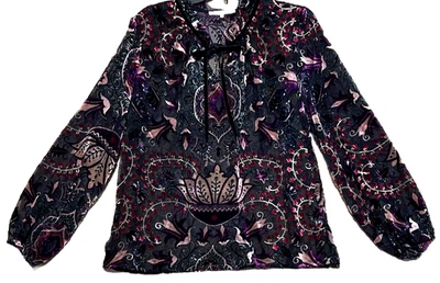 Camisa Violeta + Claire Top M Hada Oscura Capricho Terciopelo Burnout Fairycore Foto 1 de 4