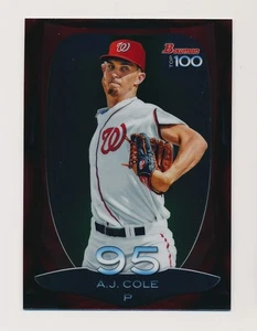 AJ COLE ⚾ 2013 Bowman Chrome Top 100 Prospects Insert #BTP-95 Nationals - Picture 1 of 1