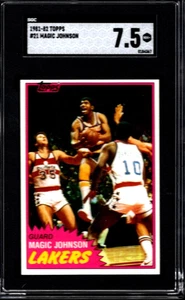 SGC 7.5 - 1981-82 Topps # 21 Magic Johnson Los Angeles Lakers HOF - Picture 1 of 2