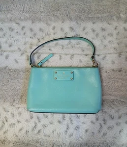 Kate Spade New York Mint Green Leather Wristlet Wallet Clutch Zip Around  - Picture 1 of 7