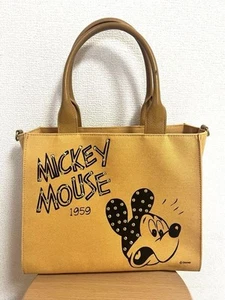 m21S Samantha Thavasa Disney Mickey Handbag Yellow Studded Collab Used - Picture 1 of 9