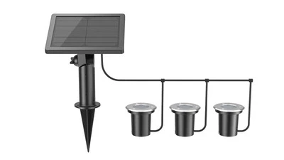 Solar Boden Lampe außen LED Bodenstrahler Garten Edelstahl 3 Stück warmweiß - Bild 1 von 3