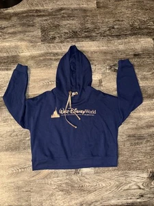 Walt Disney World 50 Aniversario Azul Marino Castillo Crop Sudadera con Capucha Mujer XS - Imagen 1 de 9
