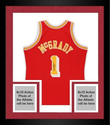 Camiseta deportiva Mitchell & Ness roja firmada por Tracy McGrady Houston Rockets auténtica enmarcada Foto 1 de 4