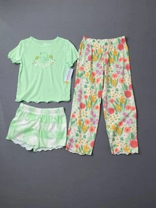 Cat & Jack Girls 3 Piece Colorful ‘Early Bird’ Sleep Set Size SMALL(6/7) - Picture 1 of 12