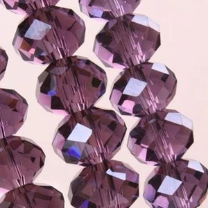 94-100 PCS , 4 X 6 mm Faceted Dark Purple Crystal Gemstone Abacus Loose Beads - Picture 1 of 3