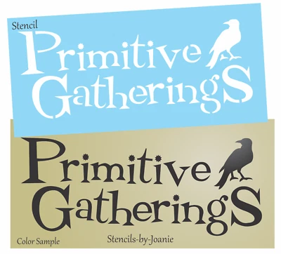 Joanie Stencil Primitive Gatherings Crow Country Family Home Decor DIY Art Signs - Image 1 of 4