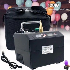 Portable Electric Balloon Air Pump Balloon Inflator Blower Party w/Timer Black - Picture 1 of 12