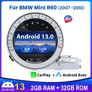 Android 13 Carplay Für BMW MINI R52 R56 R60 2+32G Autoradio GPS NAVI WIFI+4G RDS - Bild 1 von 17