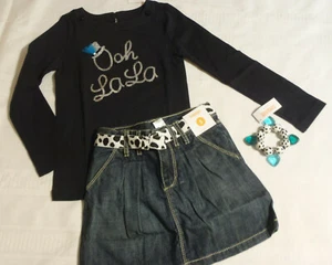 Gymboree Fancy Dalmatian Size 5 Adjustable Waist Skort Bracelet Shirt Set NWT - Picture 1 of 9