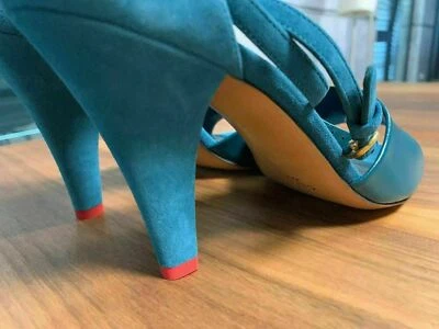 CELINE STRAPPY Chevreau Daim Sandales Escarpins Hauts Talons Chaussures Mules Foto 1 de 4