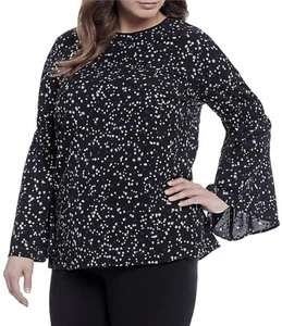 Nuevo con etiquetas Precio de venta sugerido por el fabricante $98 - Michael Kors Shooting Star Campana Top, Negro, MÁS 1X - Imagen 1 de 2