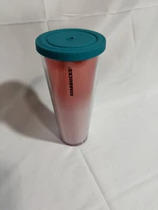 Starbucks Summer 2020 Red & White Clear Cup Tumbler With Green Lid (no Straw) - Bild 1 von 6