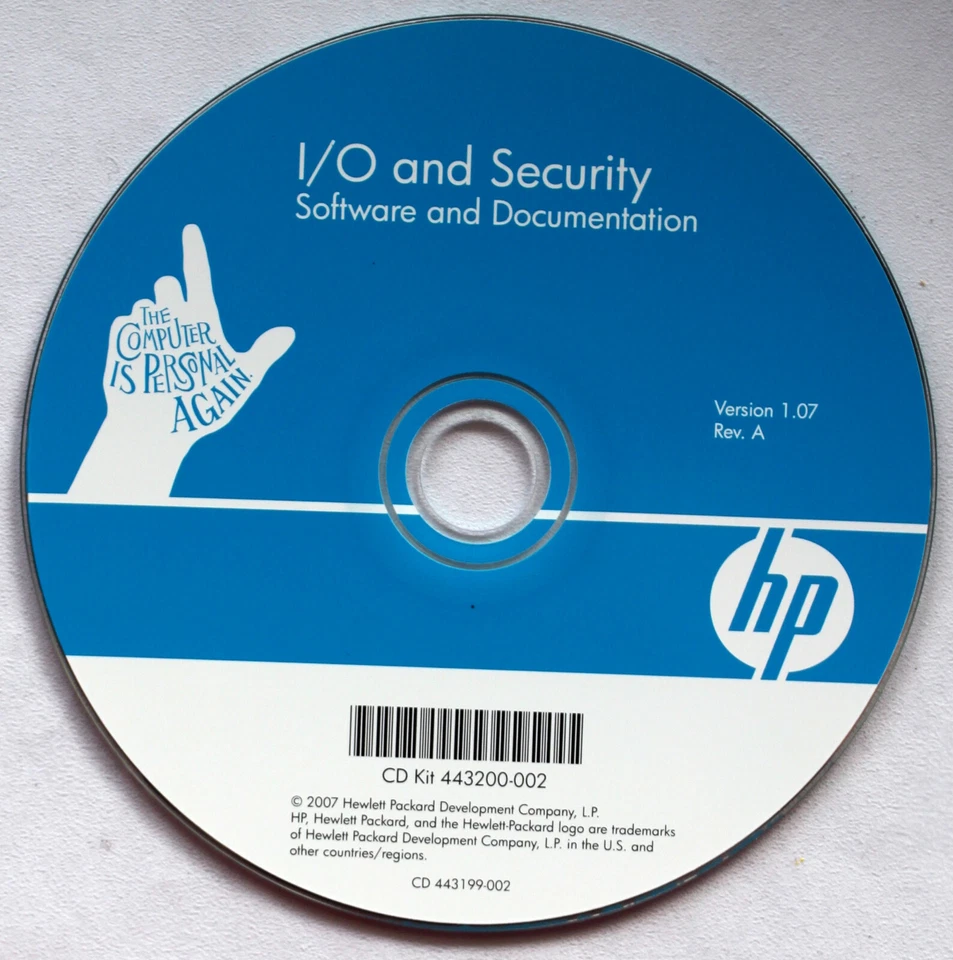 Für Sammler: HP CDROM I/O and Security Software and Documentation Version 1.07 R - Bild 1 von 1