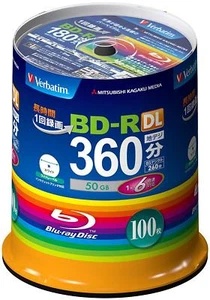 100 Verbatim Bluray Disc 50GB Dual Layer BD-R 6X Speed Spindle EMS w/ Tracking - Picture 1 of 4