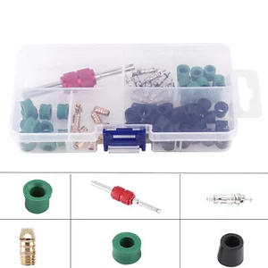 71pcs Air Condition Repair Kit Repair Tool 10pcs Valve Cores 50pcs Hose Gaskets - Picture 1 of 12