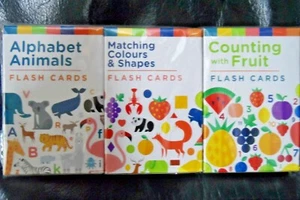 KIDS CARDS COUNTING ALPHABET COLOURS FRUIT ANIMALS CARD GAMES X 3 PACK | HYT - Picture 1 of 5