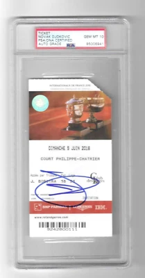 NOVAK DJOKOVIC FIRMADO 2016 FINAL ABIERTA FRANCESA TALÓN LOSA 10 PSA/ADN! Foto 1 de 2