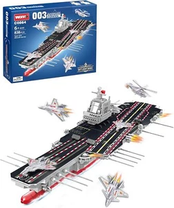 Aircraft Carrier Building Blocks Set, 838 PCS Battleship with Fighter Model Buil - Picture 1 of 7