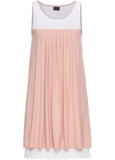 Shirtkleid Spitze Gr. 36/38 Vintagerosa Weiß Damen Minikleid Freizeitkleid Neu