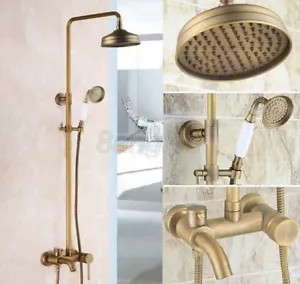 Antik Messing Wandhalterung 8" Regendusche Wasserhahn Set Badezimmer Wanne Mixer Wasserhahn 8rs183 - Bild 1 von 5