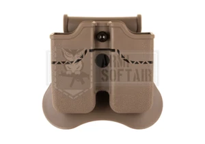 AMOMAX QUICK FAST POLYMER Double Mag Pouch for WE KJW KWA TM 1911 TAN AIRSOFT - Foto 1 di 1