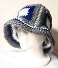 Royal Blue Multicolor Crochet Handmade Granny Square Fashion Bucket Hat