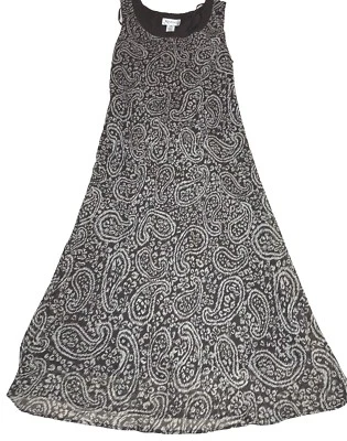 Vestido largo Studio I talla 12 grande manga corta marrón para mujer Foto 1 de 4