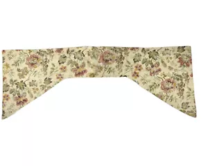 2 cortinas cenefas de lujo personalizadas beige estampado floral vintage hechas a mano - Imagen 1 de 7