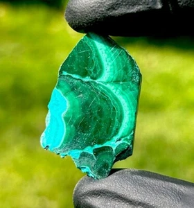 Rebanada mineral de cristal pulido a mano de malaquita y crisocola - Kolwezi, DR CONGO - Imagen 1 de 3