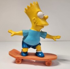 1990 TCFFC The Simpsons Bart Simpson On Red Orange Skateboard Action Figure Toy
