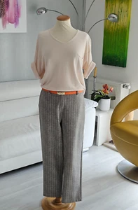 LIST ROMA Chino Hose gerader Schnitt Gr. 40 Nude Grau Meliert - Bild 1 von 18