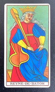 Reyne de Bâton Single Individual Card / Le Tarot de Marseille / Fournier / 1983 - Photo 1 sur 2