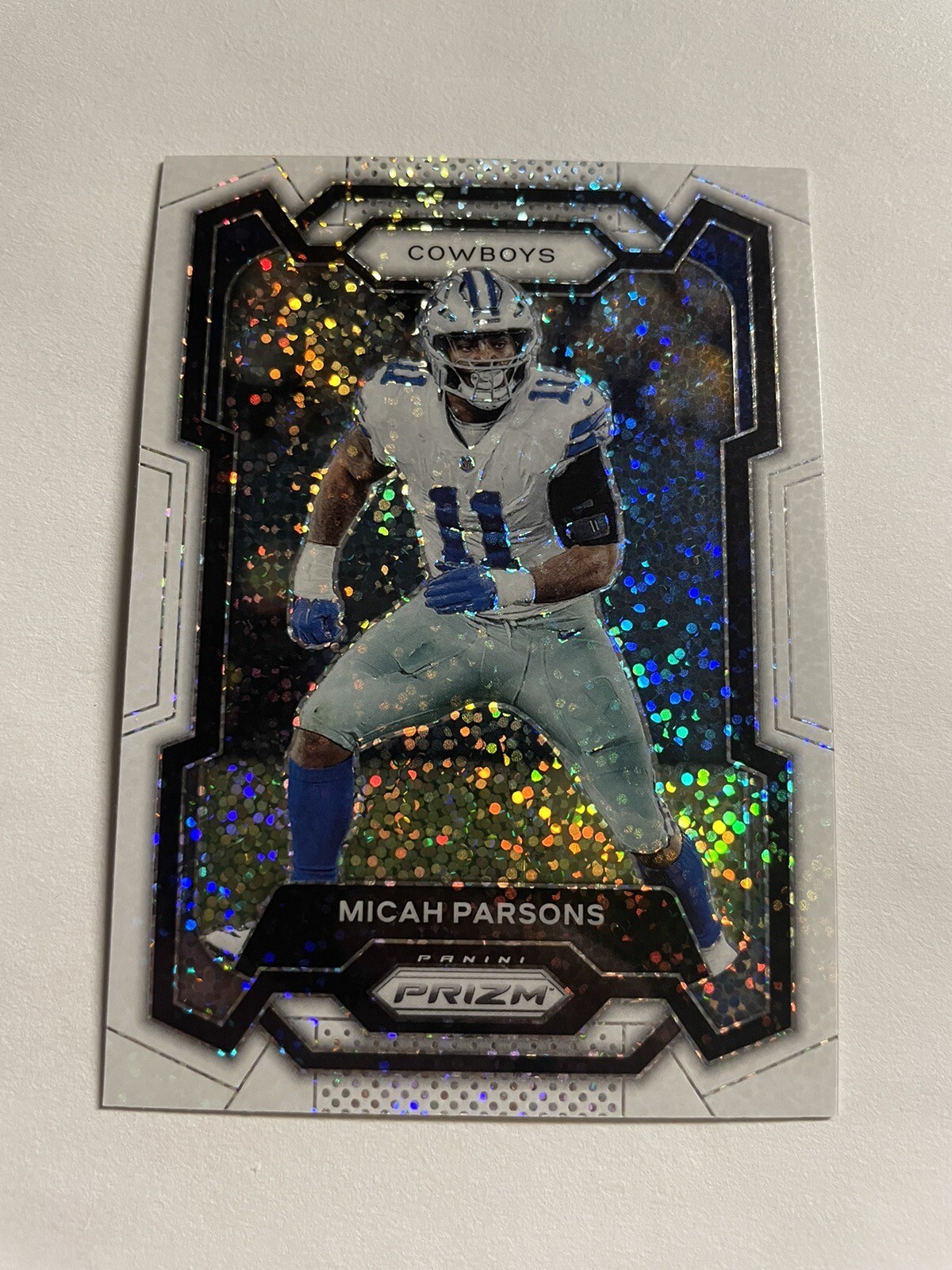 2023 Panini Prizm Micah Parsons White Sparkle SSP #78 Cowboys