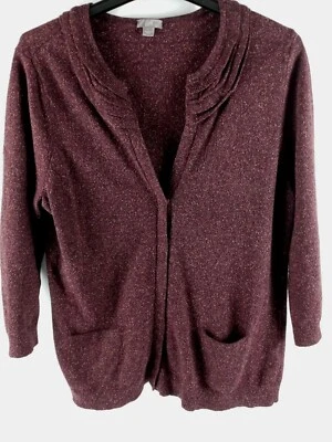 J. Jill Cardigan Sweater Women Size Large Wool  Silk Blend Classic - Image 1 of 4