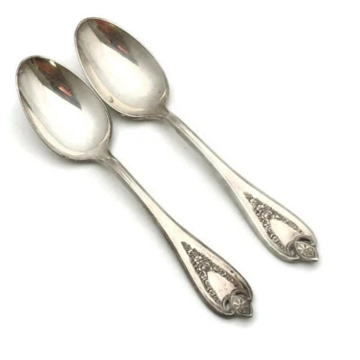 Международная серебряная чайная ложка старая колония посеребренная столовая посуда набор из 2 предметов - Изображение 1 из 4