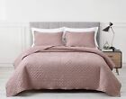 Chezmoi Collection 3-Piece Crushed Crinkle Textured Quilt Coverlet Bedspread Set