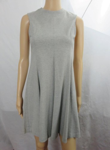 Abito corto Alexander Wang grigio senza maniche aderente e svasato in cotone TG S