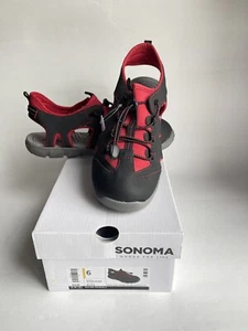 Sonoma Good For Life Boys Outdoor Shoes Sandel Red Black Size 6 Water Friendly - Picture 1 of 4