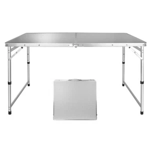 VILLEY 4 FT Folding Camping Table Portable Picnic Outdoor Table W/Adjustable Leg - Picture 1 of 12
